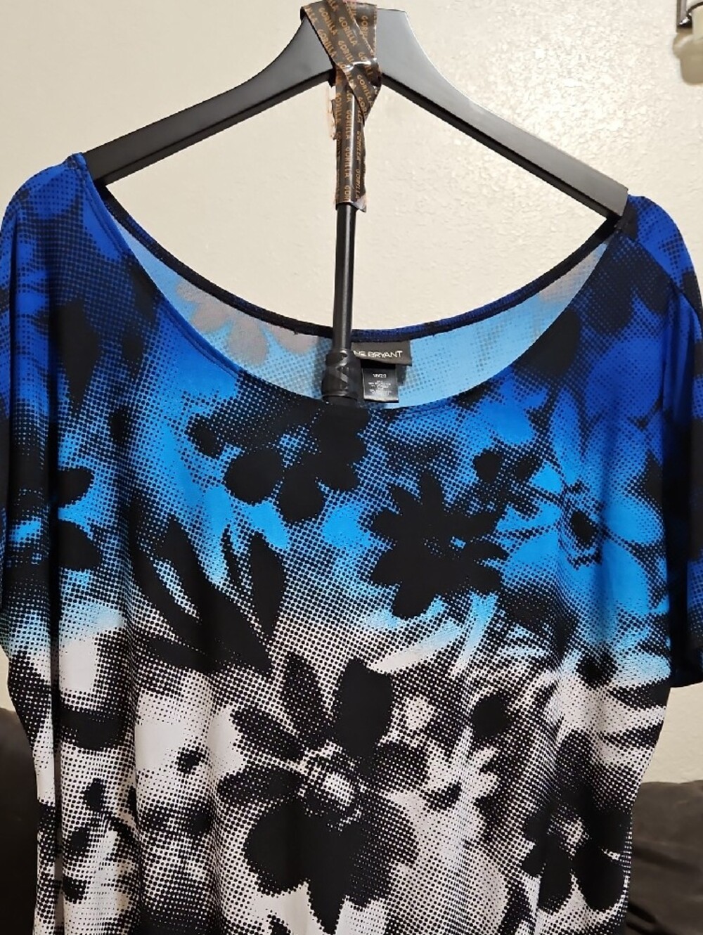 Sejour Blue and Black Floral Ombre Tunic - Picture 2 of 6